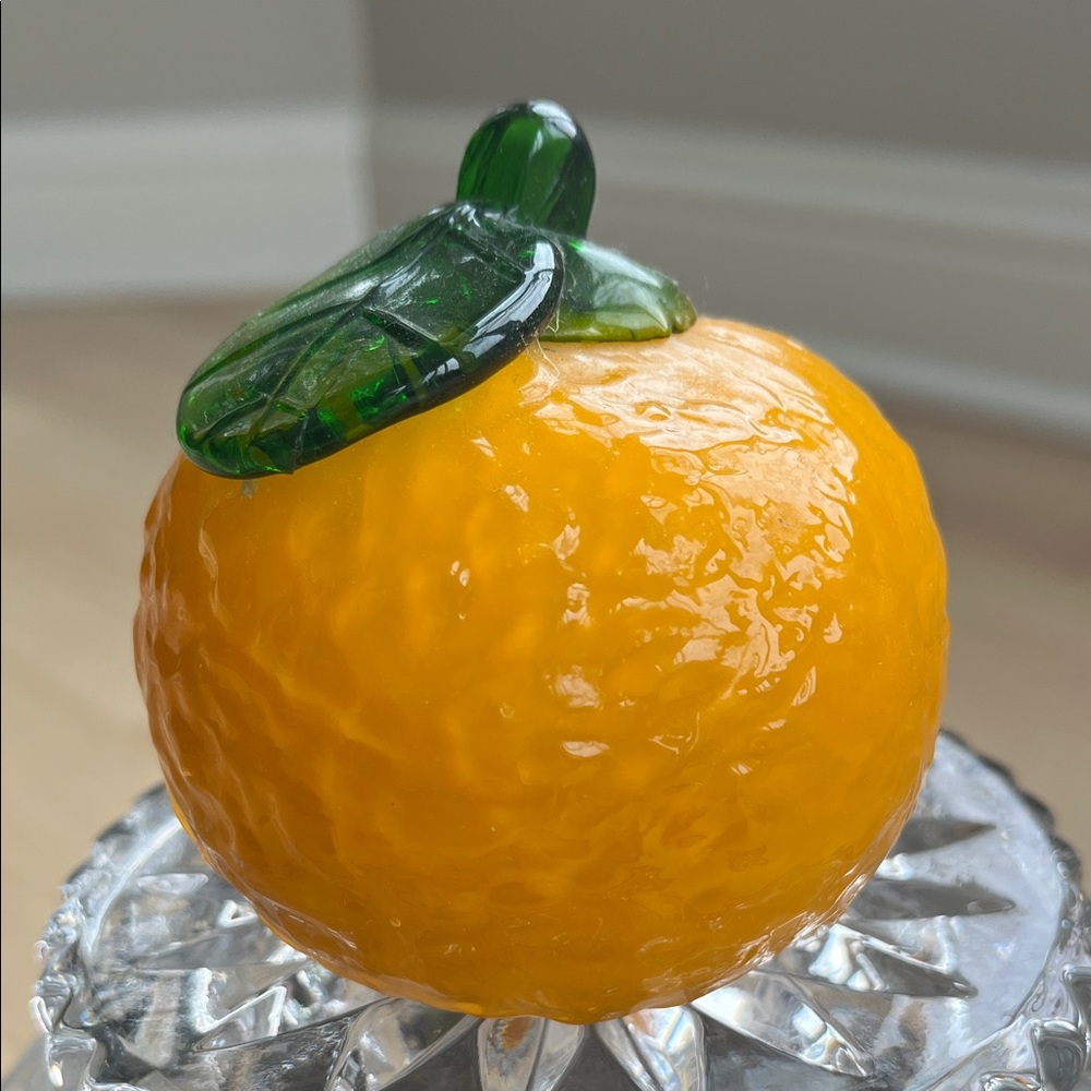 Vintage Hand Blown Glass Murano Style Orange